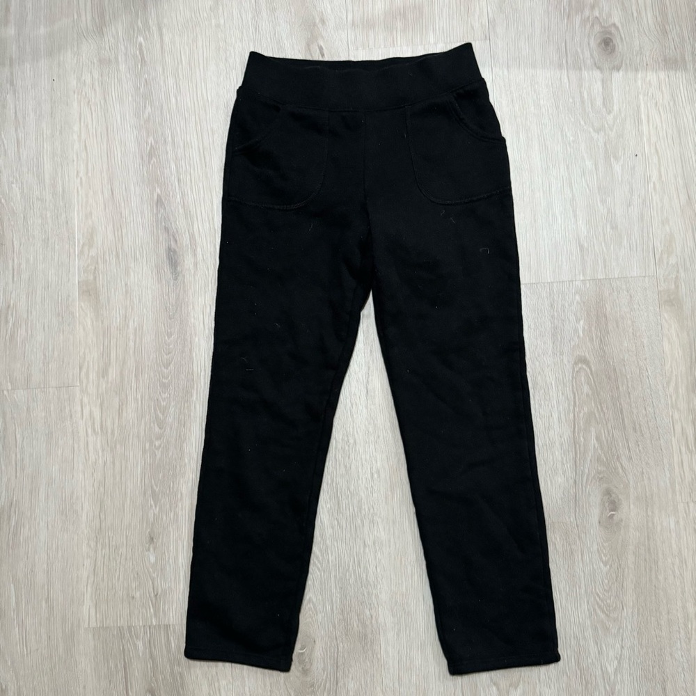 Kids Athletic Works Girls Black Fleece Jogger Sweatpants M 7/8